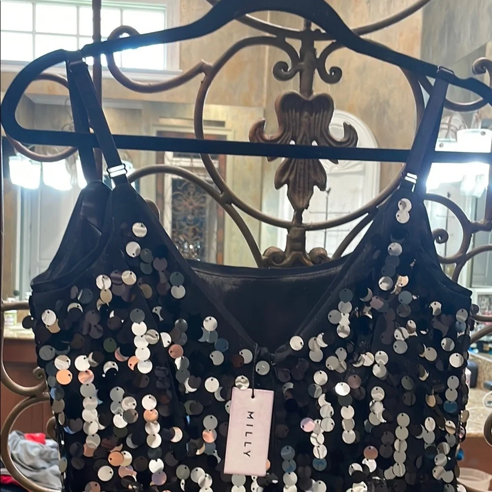 🖤🩶 NWT Milly  Sequin Jessie Dress - Picture 7 of 10